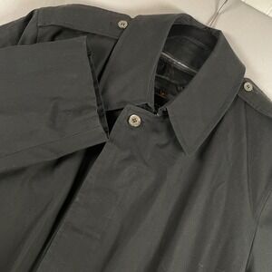 Rainfair Koratron Men's Black Trench Coat Luxury Faux Fur Removable Liner